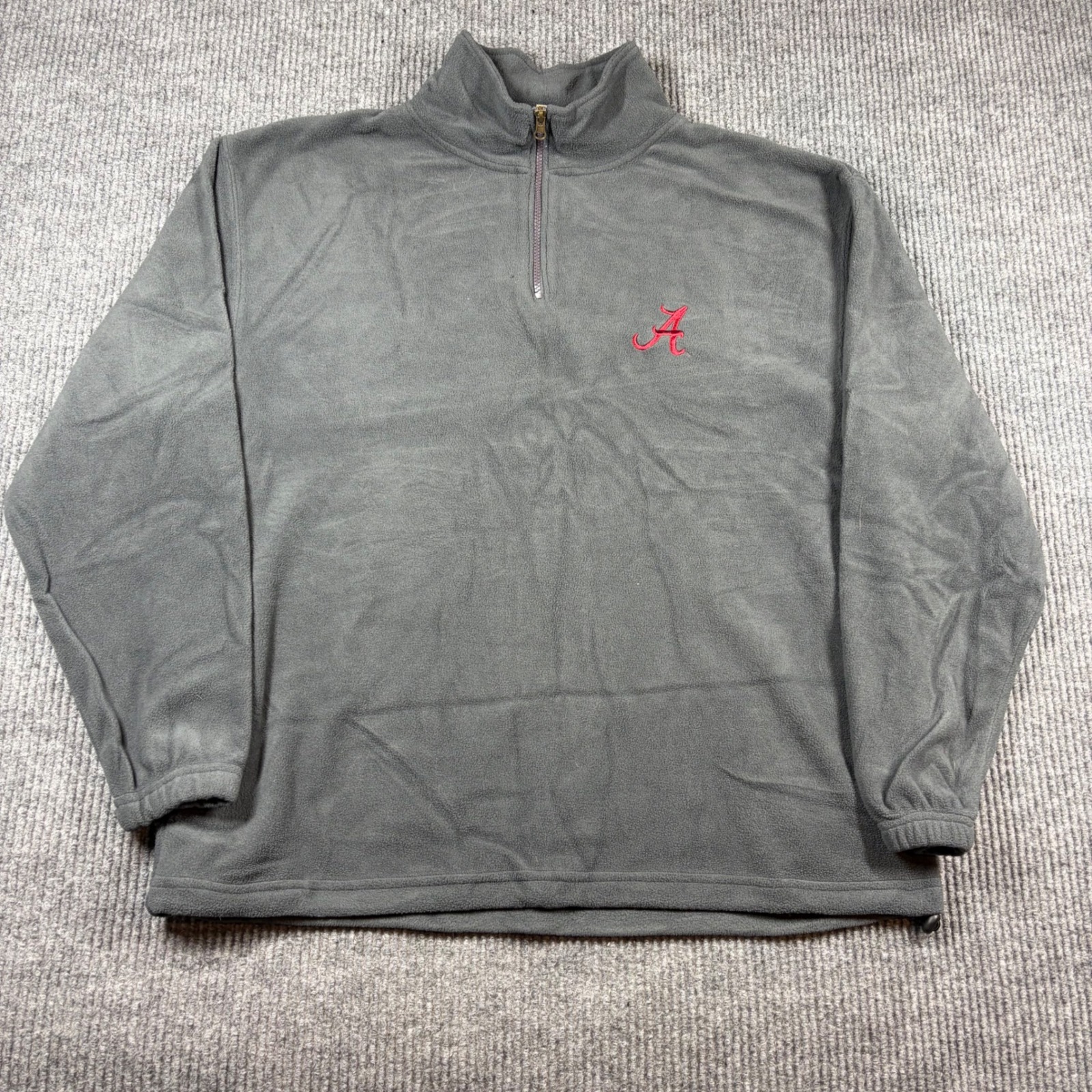 Red Oak Sportswear Alabama Crimson Tide Mens Xl Fleece 1/4 Zip Pullover Gray